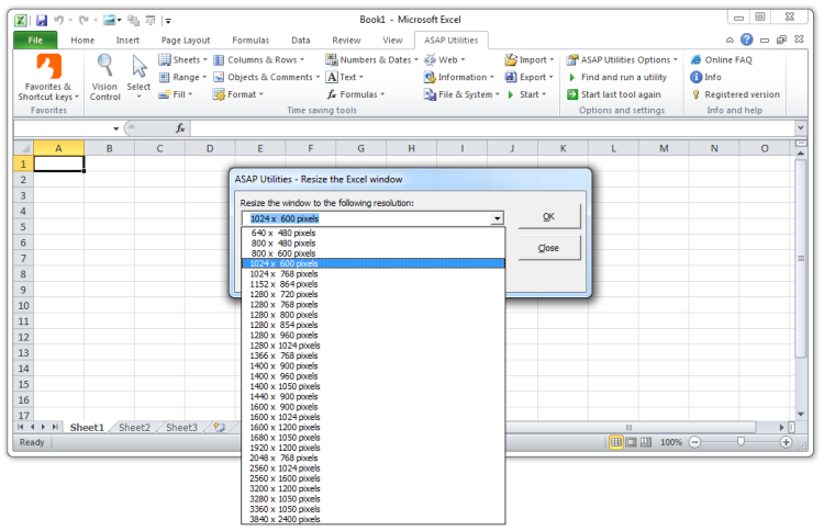 Bestand & Systeem  ›  20 Pas de grootte van het Excel venster aan aan standaard schermresoluties... (Dit is de Engelse versie)