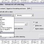Select cells by date Select cells by date