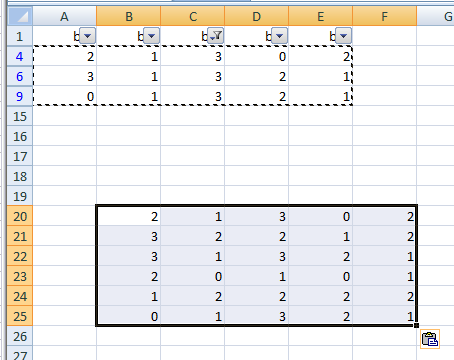 Excel 2007, copy filtered cells only not working as expected