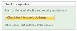 Check for Microsoft Updates