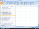 Excel 2007 with ASAP Utilities in the ribbon and the favorites menu expanded