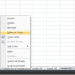 Select the sheets and right-click on one of them Select the sheets and right-click on one of them