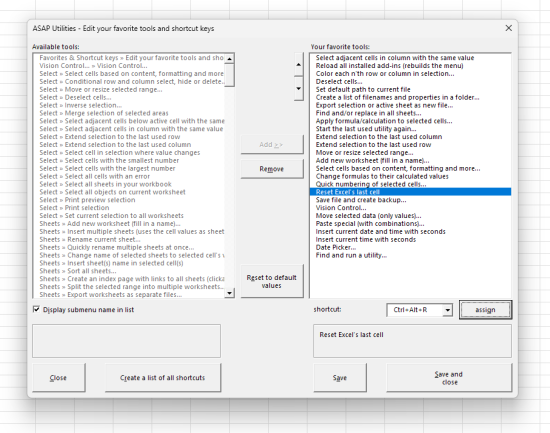 2 Change your favorite utilities and assign your own shortcut  (Click to zoom)