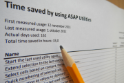 Create a report that shows how much time (and money) you have saved.<br> On average ASAP Utilities saves our users 33.4 hours each year (measured among 185,720 users in March 2024).