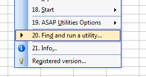 Search the tools from inside ASAP Utilities