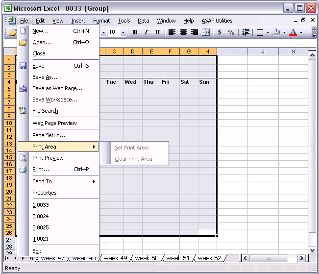 time sheet. on one sheet at a time