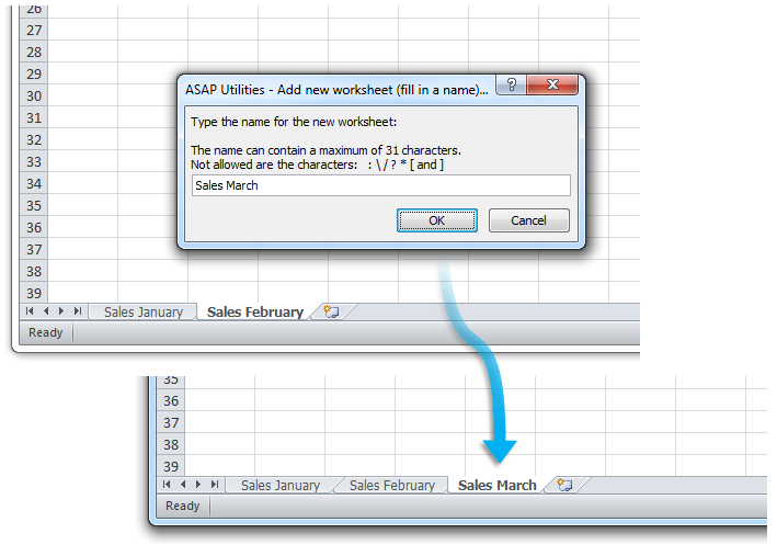 Asap Utilities For Excel Blatter Neues Arbeitsblatt Zufugen Namen Eintragen Asap Utilities Eine Beschreibung Seiner Excel Tools Deutsch German