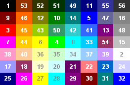 Excel's default color palette