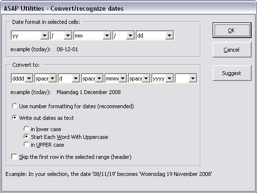 Convert/recognize dates...