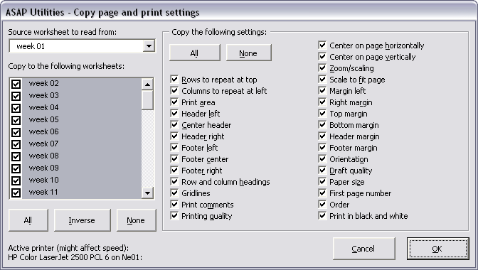 Format » Copy a sheet's page and print settings...