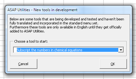 Start the new 'Chemical Equation' tool