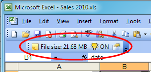 The file size toolbar - a quick way to see how large your files are