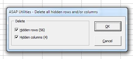 Delete all hidden rows and/or columns