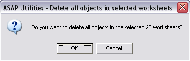 Delete all objects in selected worksheets