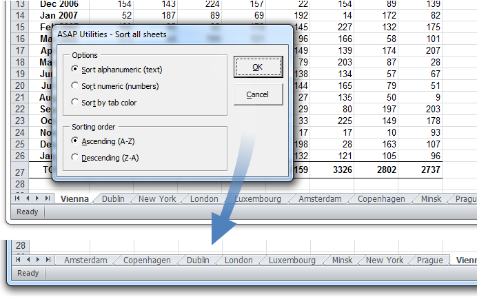 ASAP Utilities for Excel \u2013 Blog \u00bb Tip: Quickly sort your sheets by their value or tabcolor