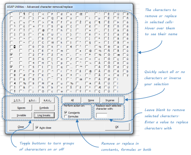 Advanced character remove or replace