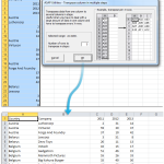 Transposes data from one column into a table