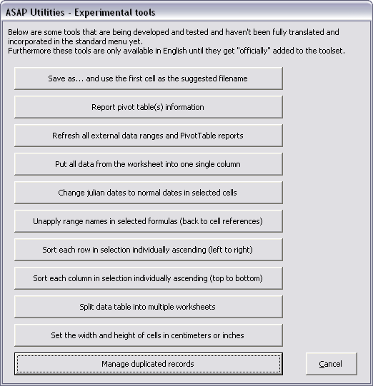 Manage duplicated records