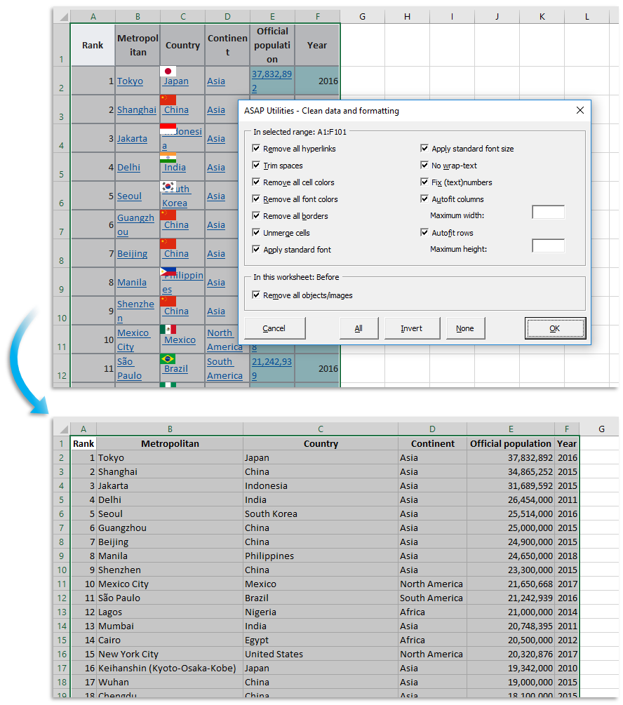 Quickly Clean Up Data and Formatting in Excel