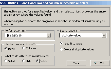 delete duplicates in excel