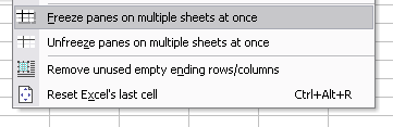 Freeze panes on multiple sheets at once