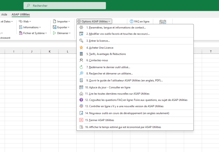 Options ASAP Utilities