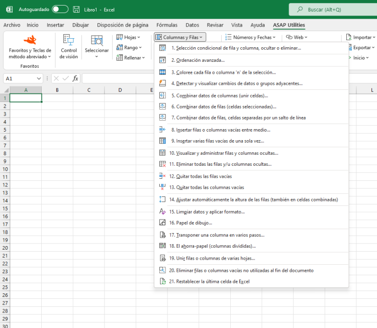 ASAP Utilities  ›  Columnas y Filas  (Click to zoom)