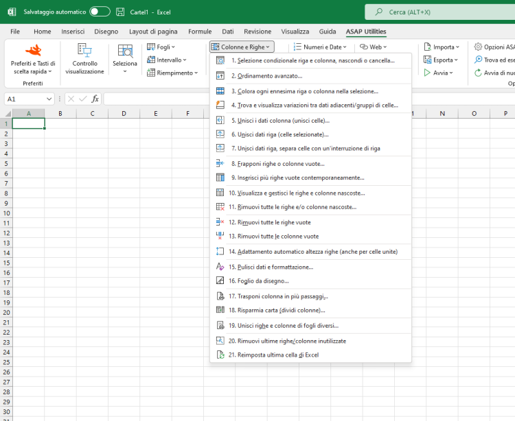 ASAP Utilities  ›  Colonne e Righe  (Click to zoom)