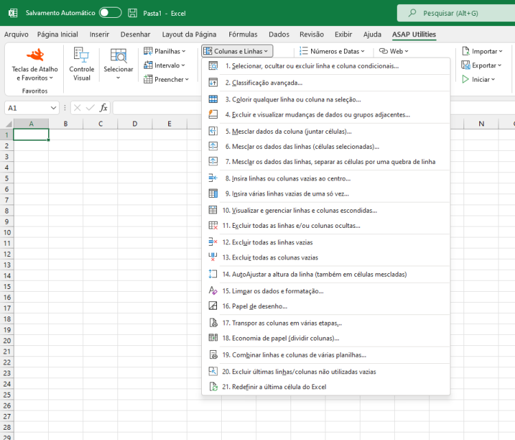 ASAP Utilities  ›  Colunas e Linhas  (Click to zoom)