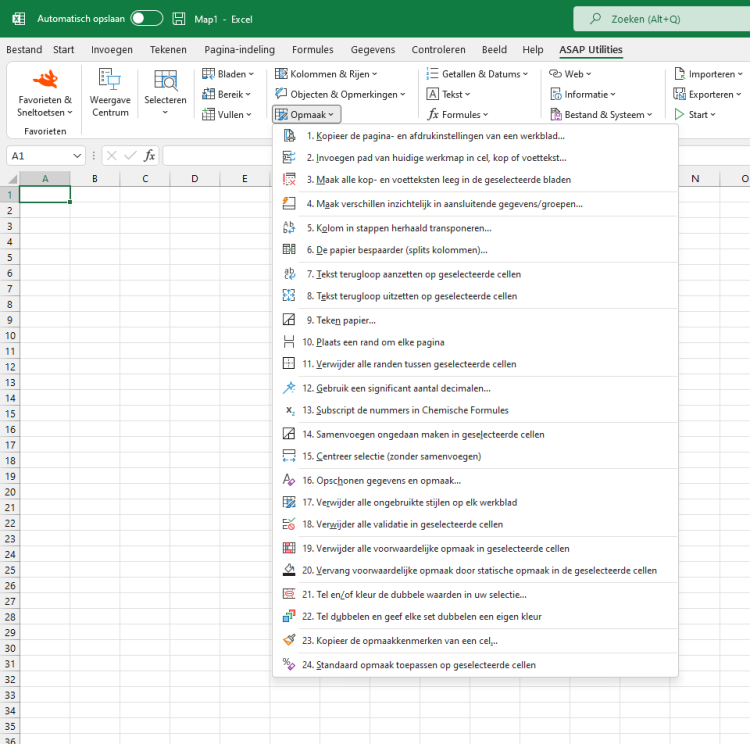 ASAP Utilities  ›  Opmaak  (Click to zoom)