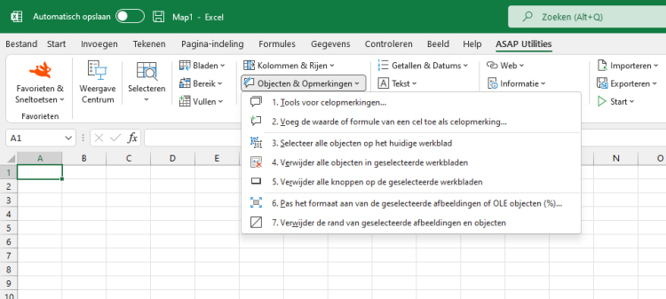 Objecten & Opmerkingen  ›  5 Verwijder alle knoppen op de geselecteerde werkbladen