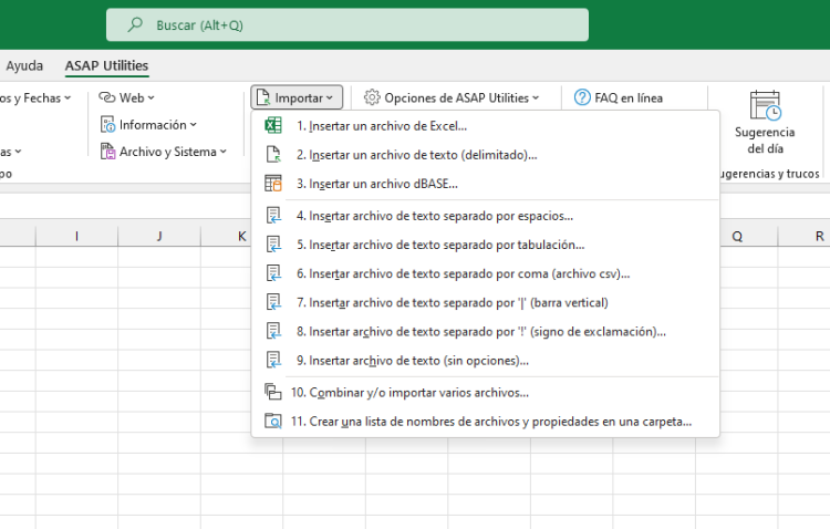ASAP Utilities  ›  Importar  (Click to zoom)