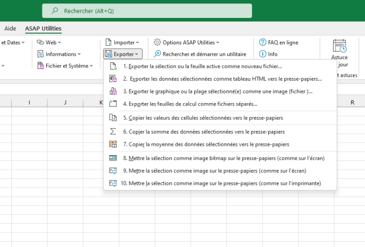 ASAP Utilities  ›  Exporter  (Click to zoom)
