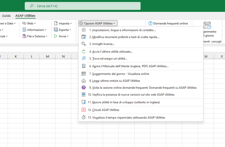ASAP Utilities  ›  Opzioni ASAP Utilities  (Click to zoom)
