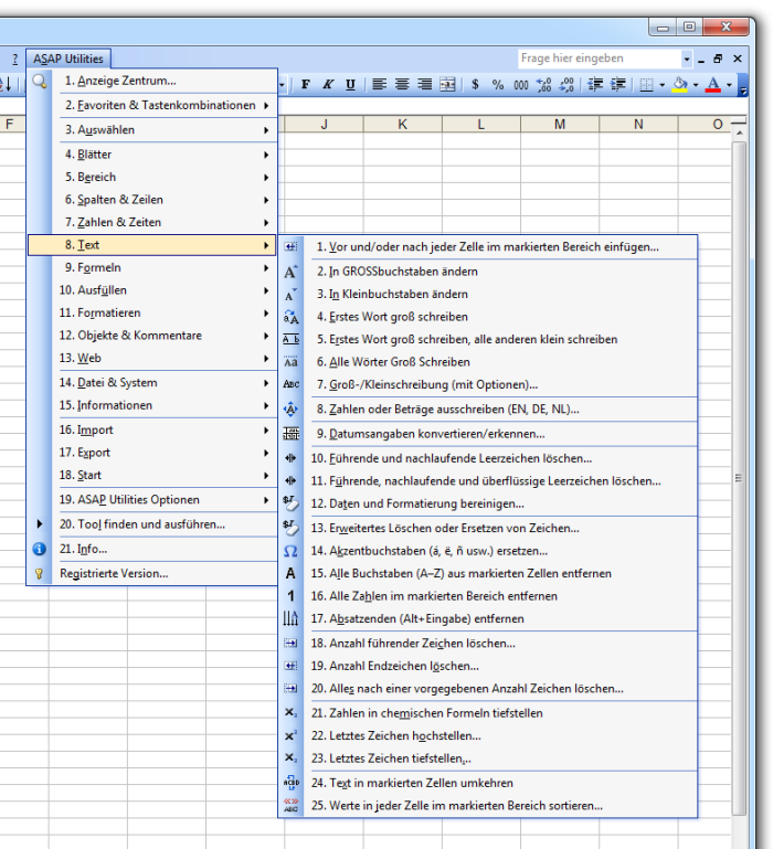free asap utilities for excel 2007