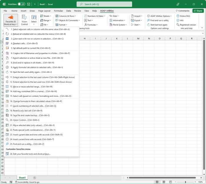 excel asap utilities tutorial