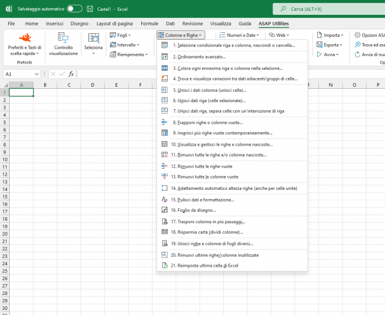 Colonne e Righe  ›  21 Reimposta ultima cella di Excel