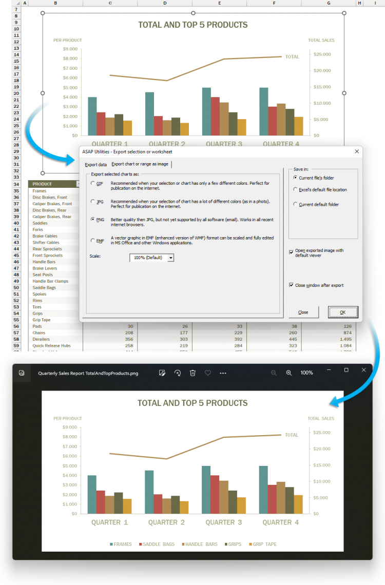 Export  ›  3 Export selected chart or range as image (file)...