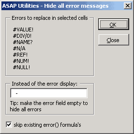 Hide all error messages