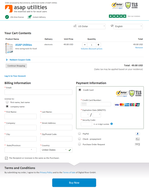 ASAP Utilities Order Form