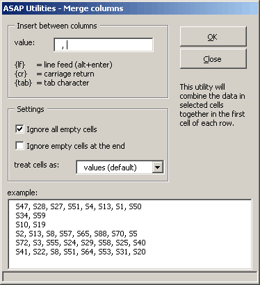 Merge columns