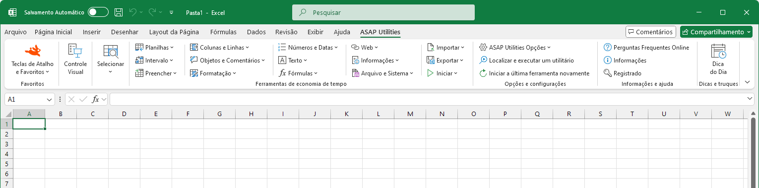 ASAP Utilities menu in Excel