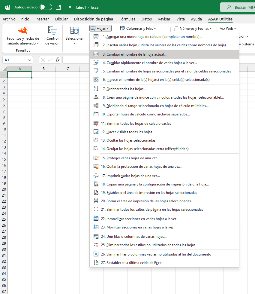 Hojas  ›  3 Cambiar el nombre de la hoja actual...