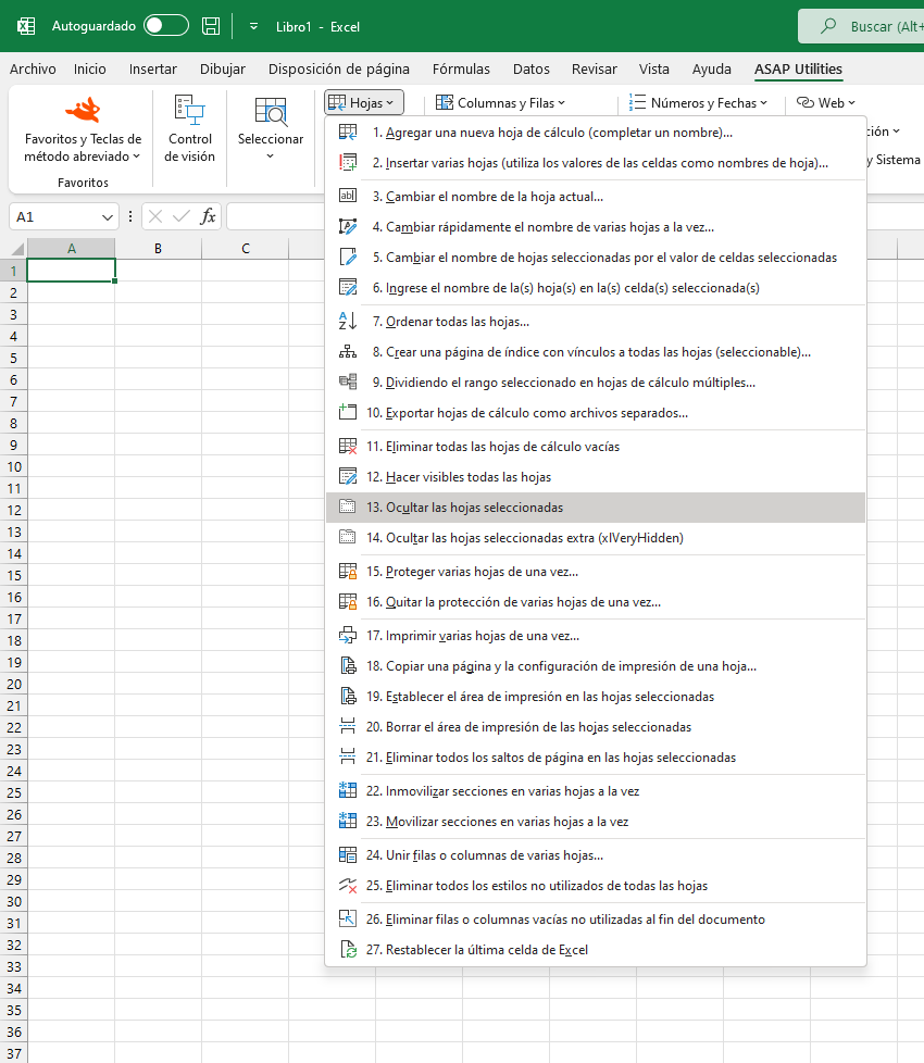 Hojas  ›  13 Ocultar las hojas seleccionadas