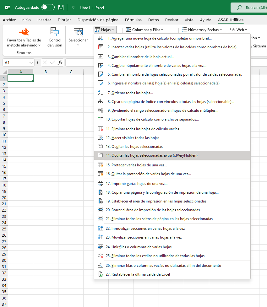 Hojas  ›  14 Ocultar las hojas seleccionadas extra (xlVeryHidden)
