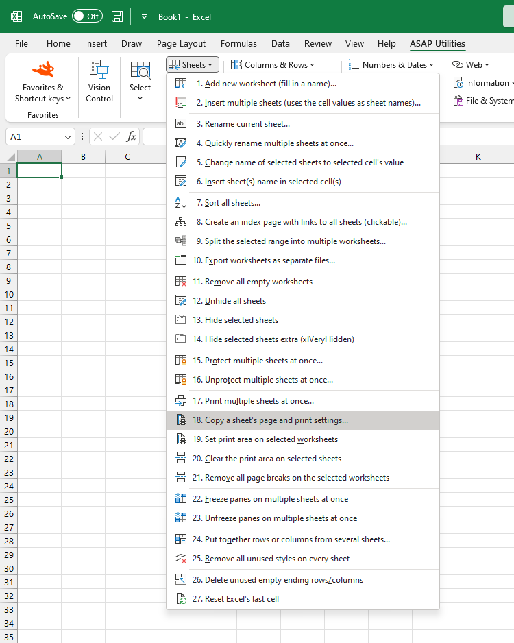 Sheets  ›  18 Copy a sheet's page and print settings...