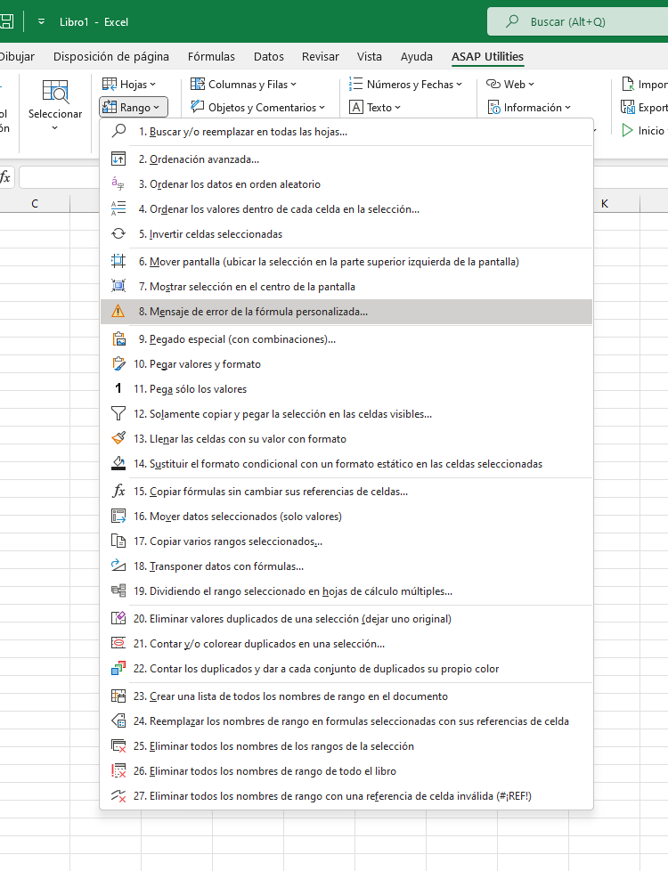 Rango  ›  8 Mensaje de error de la fórmula personalizada...