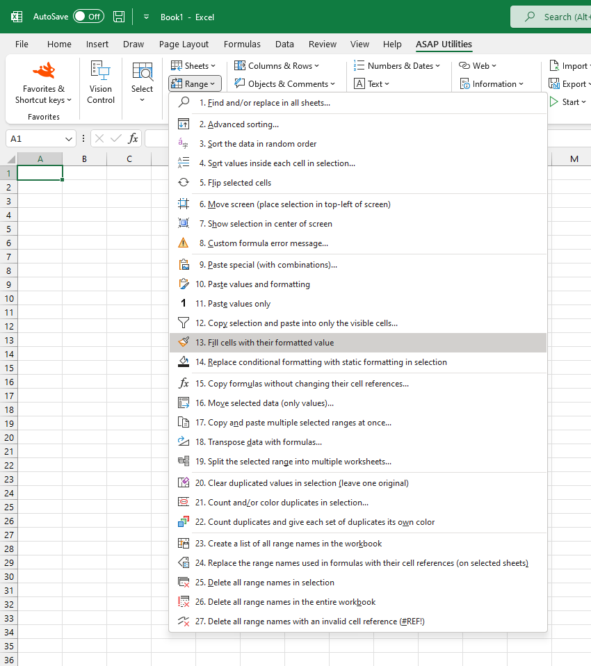 Range  ›  13 Fill cells with their formatted value