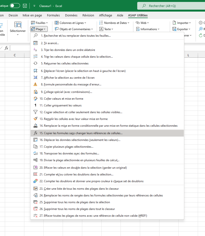 Plage  ›  15 Copier les formules sans changer leurs références de cellules...