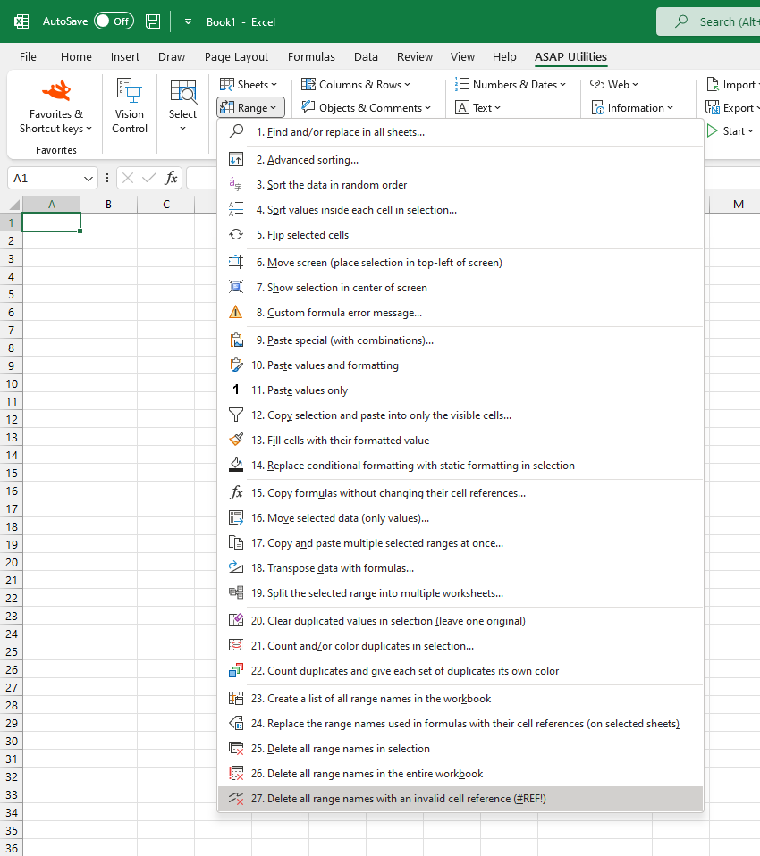 Range  ›  27 Delete all range names with an invalid cell reference (#REF!)